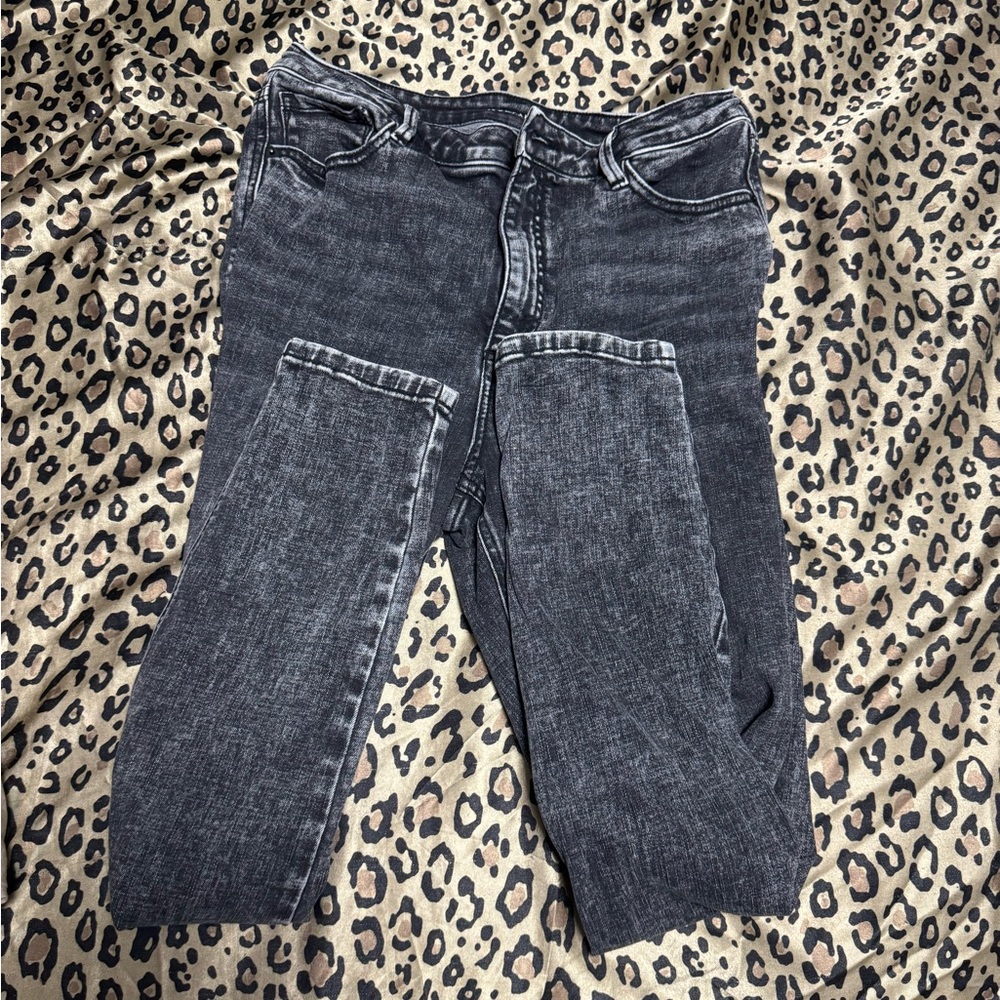 Reitmans Skinny Jeans - Size 31 - Dark Grey Acid Wash